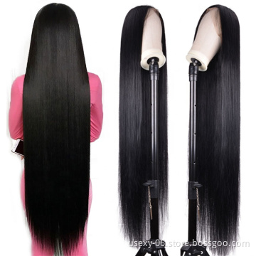 30 32 34 36 38 40 50 inch Human Lace Frontal Wig Vendors Straight Virgin Brazilian Lace Front Human Hair Wigs For Black Women